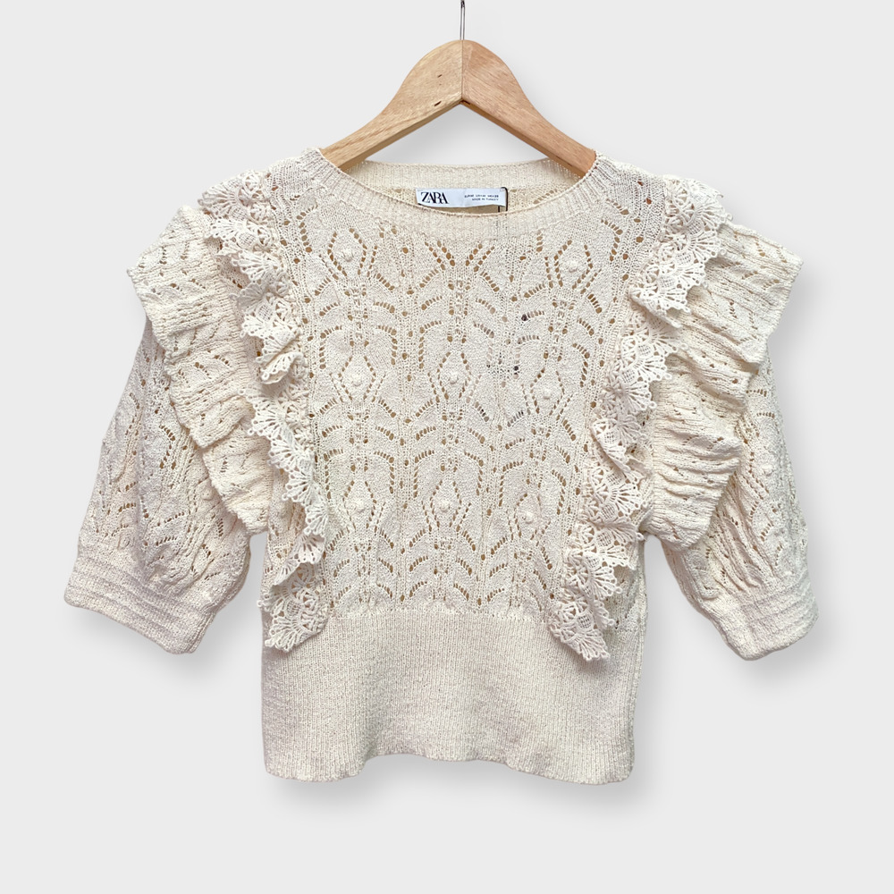 Zara Ruffled Knit Top - Picture 2 of 6